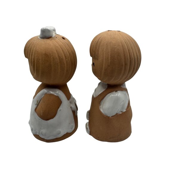 Vintage Holt Howard Boy & Girl Terra Cotta Salt & Pepper Shakers - Picture 2 of 7